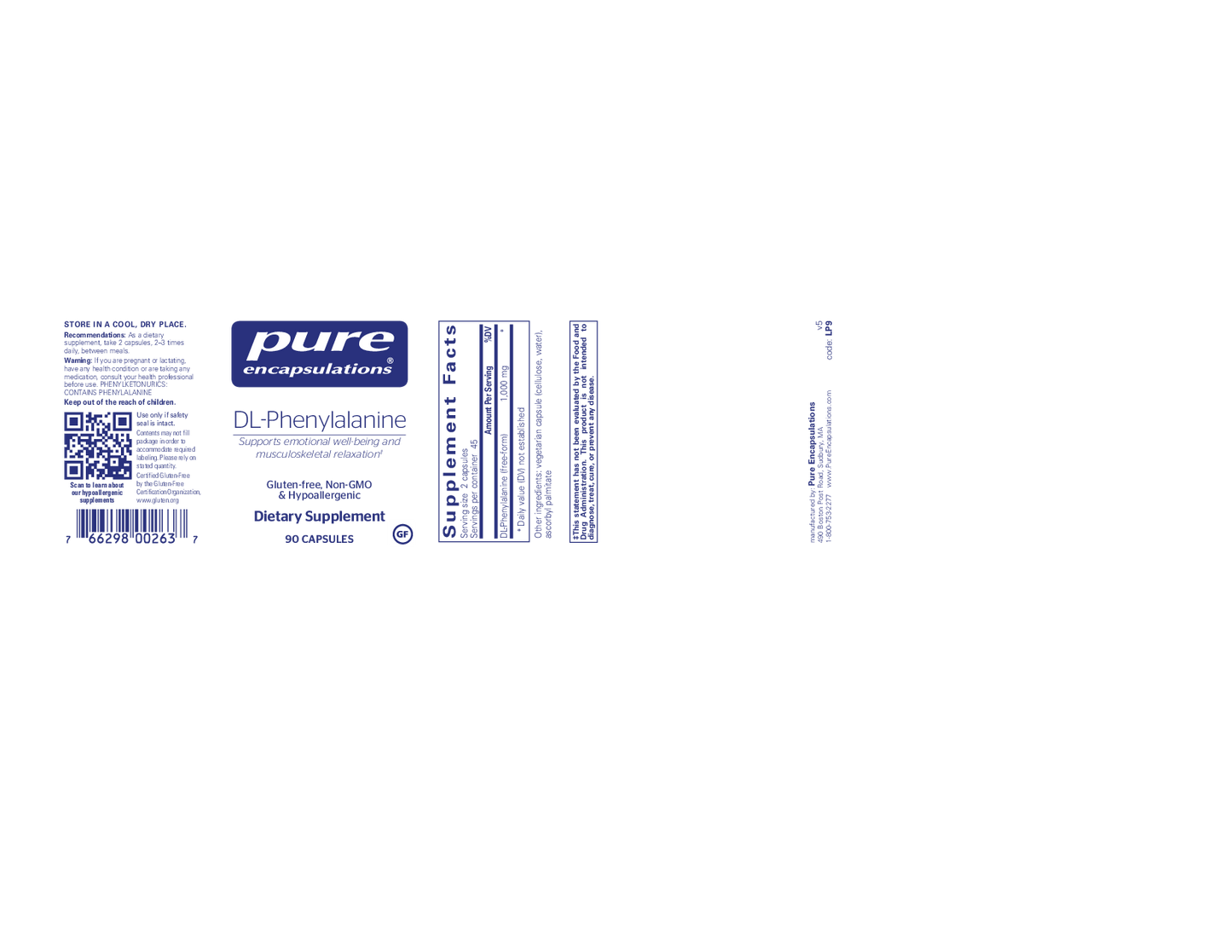 Pure Encapsulations DL-Phenylalanine 500 mg
