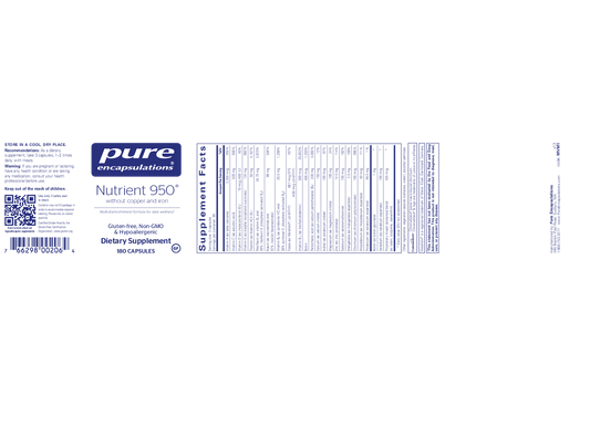 Pure Encapsulations Nutrient 950 w/o Cu & Fe
