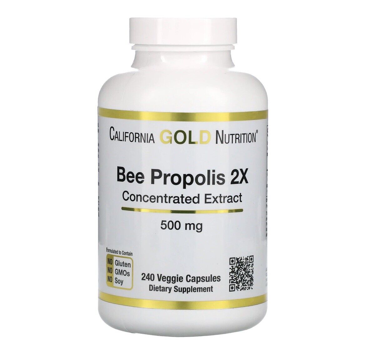 California Gold Nutrition Bee Propolis 2X Concentrated Extract 240 Capsules NEW