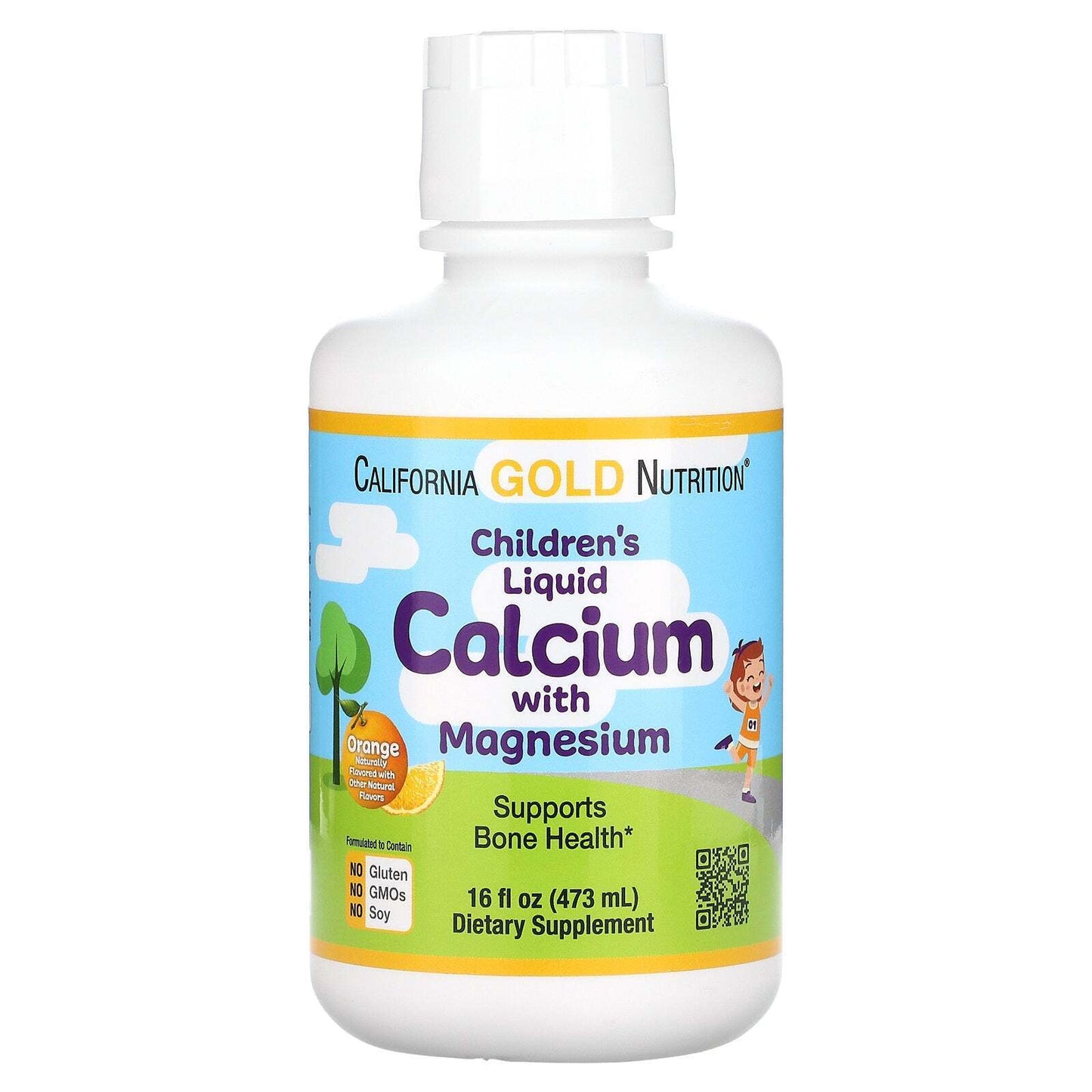 California Gold Nutrition Children's Liquid Calcium Magnesium Orange 473ml NEW