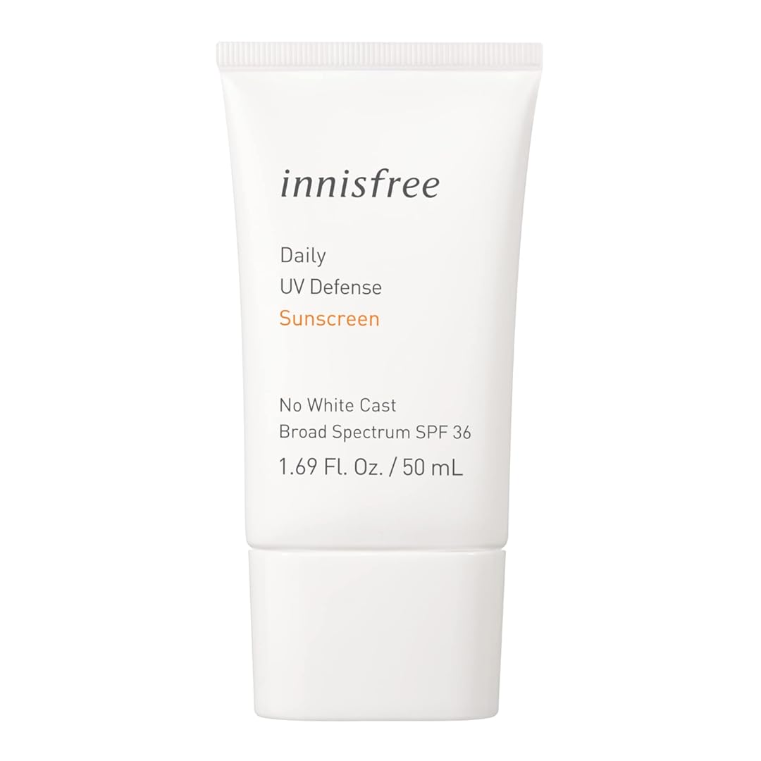 Innisfree Daily UV Defense Broad Spectrum SPF 36 invisible sunscreen: Hydrating, Soothing, No white-cast, TSA Friendly