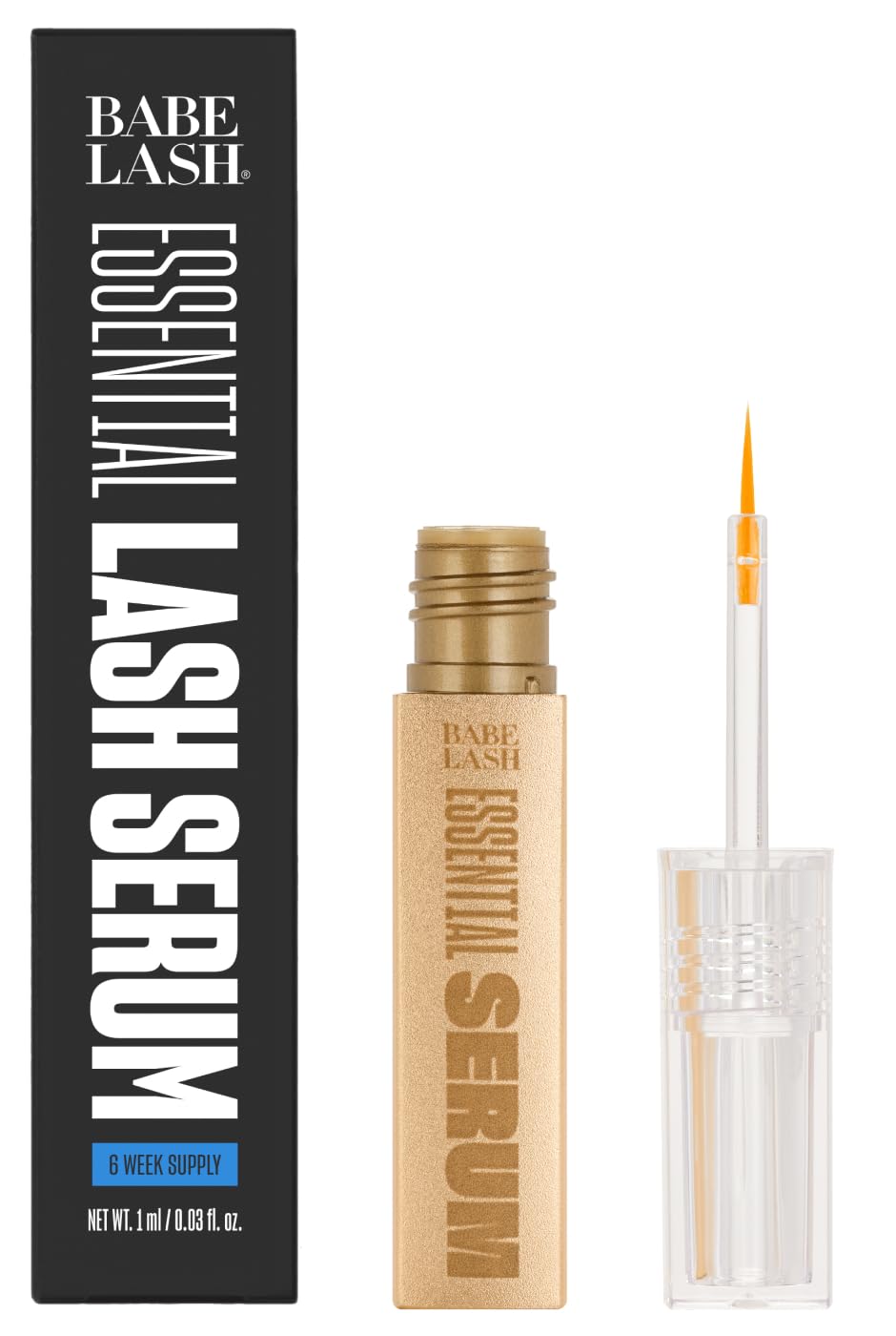 Babe Original Babe Lash Essential Eyelash Premium Growth Serum - Fuller & Longer Looking Voluminous Eyelashes, Advanced Lash Enhancing Treatment for Natural Lashes, Extensions & Eyebrows, Vegan & Cruelty-Free