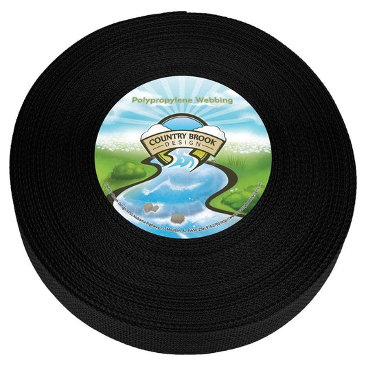 Country Brook Design® 1 Inch Black Polypro Webbing, 100 Yards