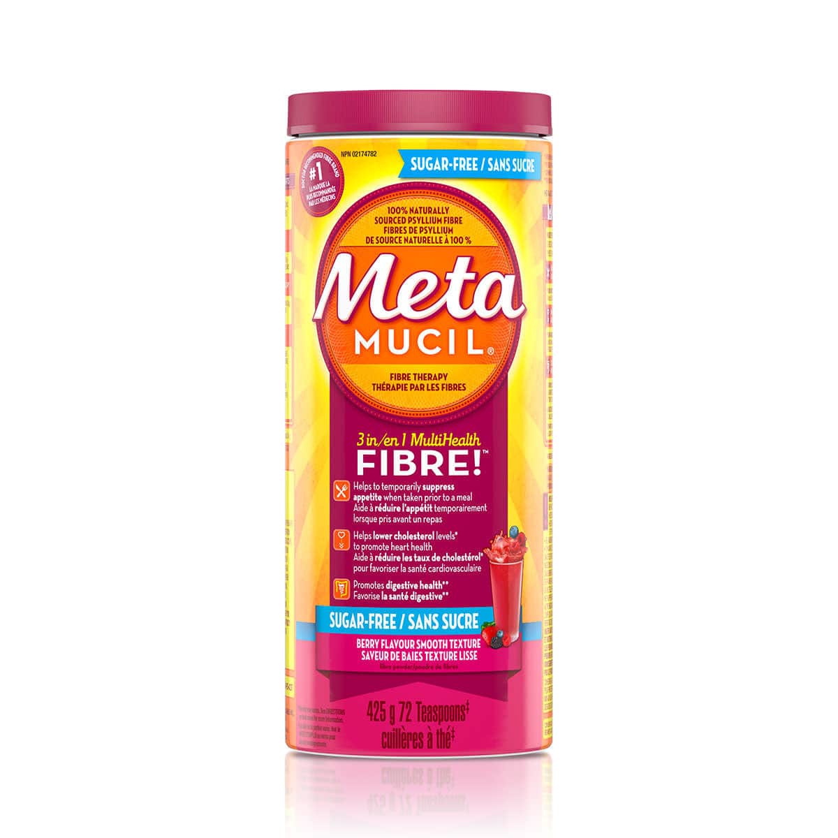 Metamucil 3 in 1 Multihealth Fibre Berry 425 g / 72 Teaspoons