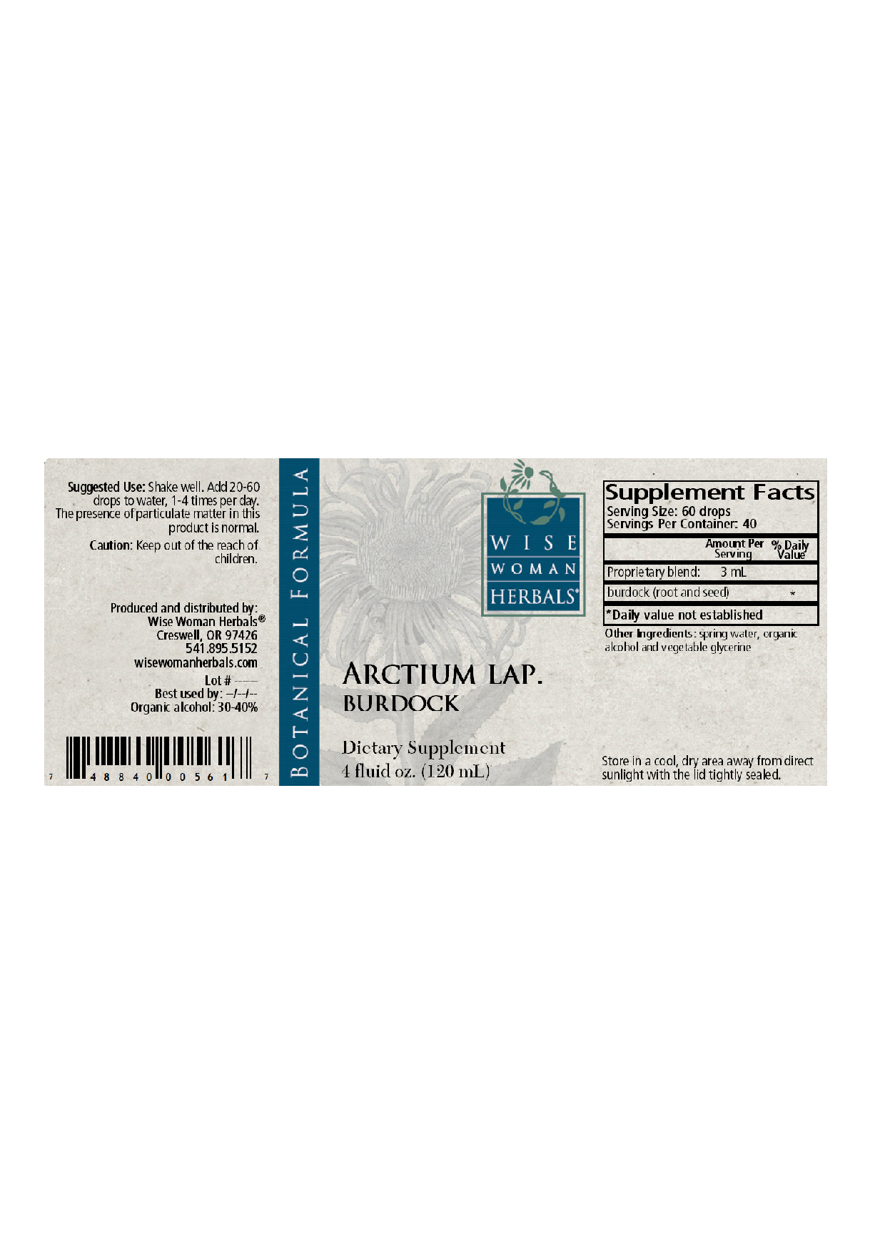Wise Woman Herbals Arctium/burdock