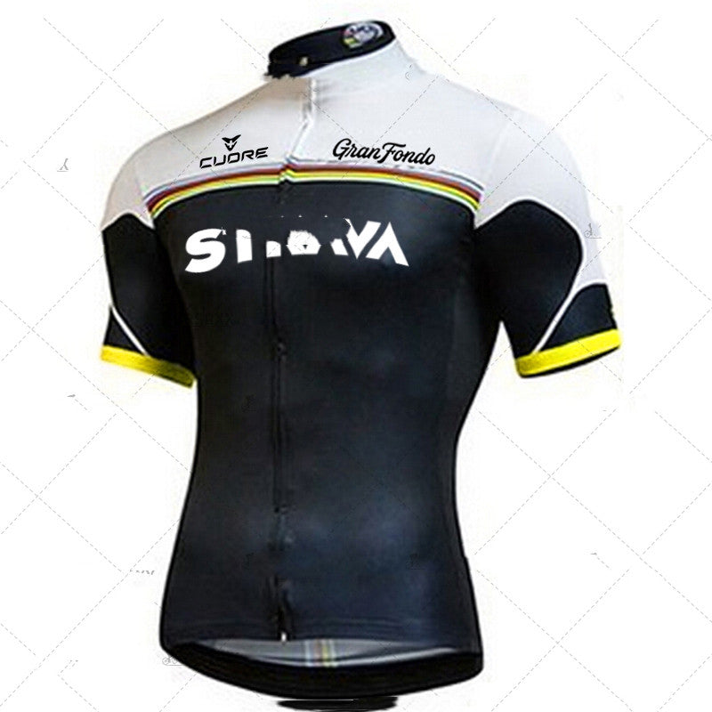 Cross-border Team Version Summer Cycling Jersey Men's Stretch High Neck Short-sleeved Shirt NW Outdoor Road Cycling Jersey - Blue Force Sports