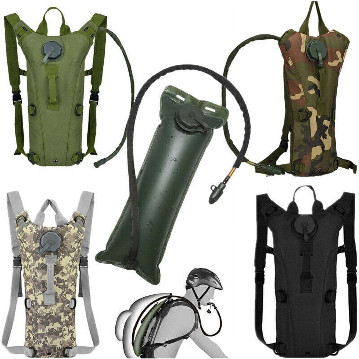 3L Water Bladder Bag Hydration Backpack Pack Hiking Camping Cycling Outdoor US