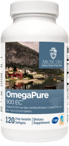 XYMOGEN OmegaPure 900 EC - Alaskan IFOS Five-Star Certified Omega 3 Fish Oil - EPA DHA Fish Oil Supplement- Supports Joint Health, Cardiovascular and Brain Health (120 Enteric-Coated Softgels)