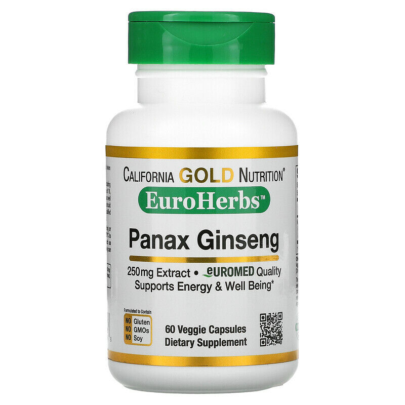 California Gold Nutrition EuroHerbs Echinacea Herb Extract Veg 80mg 60 caps NEW