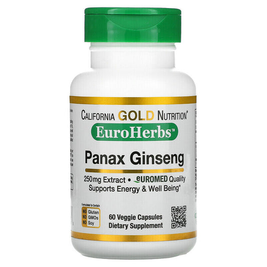 California Gold Nutrition EuroHerbs Echinacea Herb Extract Veg 80mg 60 caps NEW