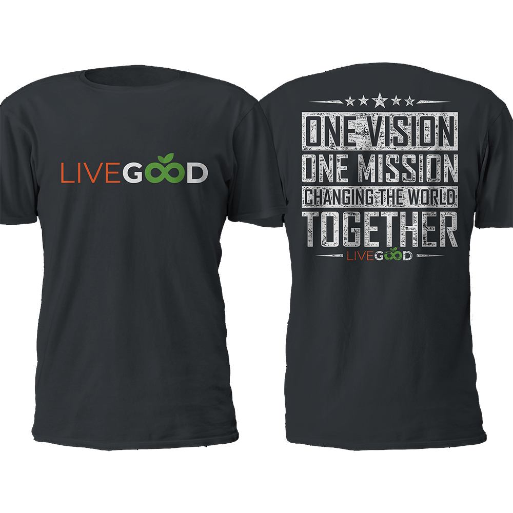 LiveGood One Mission T-Shirt Navy X-Large Size Fashionable Quality 1pc NEW