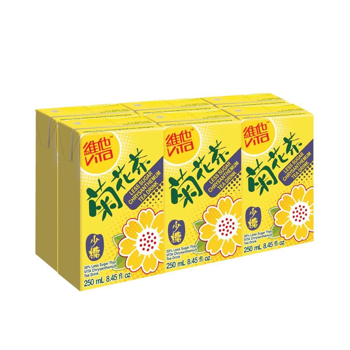 Vitasoy Less Sugar Chrysanthemum Vitamin Tea Refreshing Drink 6 Pack x 250mL NEW