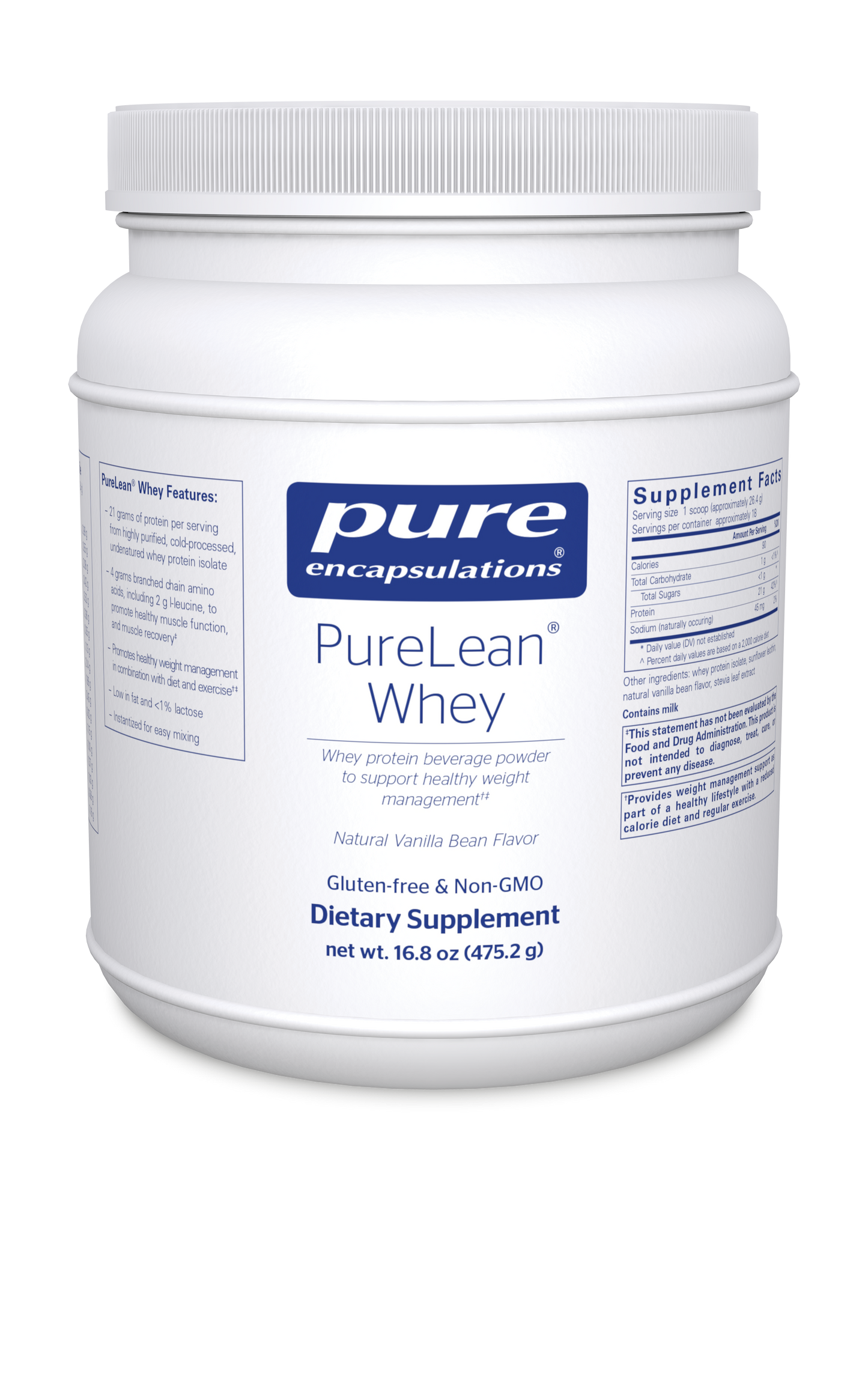 Pure Encapsulations PureLean Whey Vanilla Powder 16.8 oz