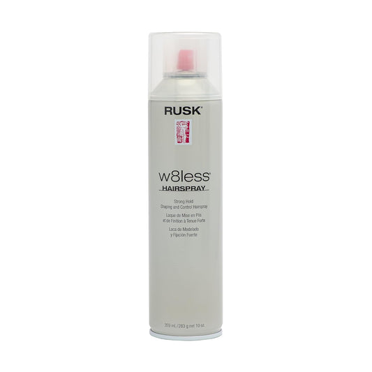 RUSK Designer Collection W8less Strong Hold Shaping and Control Hairspray, Provides Natural, Long-Lasting, Touchable Support, Texture and Maximum Shine, 10 Oz (Pack of 1)
