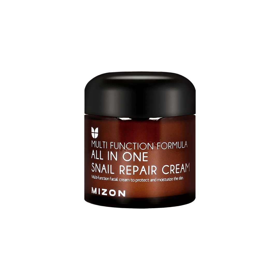 MIZON All in One Snail Repair Cream, Face Moisturizer with Snail Mucin Extract, Recovery Cream, Korean Skincare, Wrinkle & Blemish Care (2.53 Fl Oz Pack of 1)