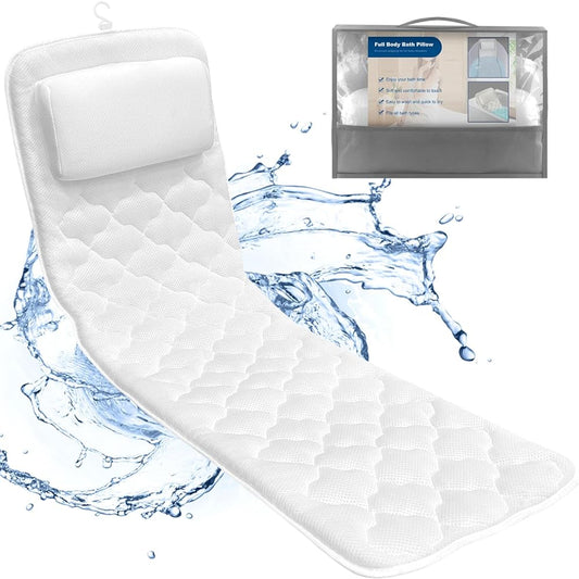 hawbath Full Body Bath Pillow, Spa Bath Pillows for Tub Neck and Back Support, Luxury Bath Tub Pillow with Laundry Bag, Bathtub Accessories for Women Relaxing