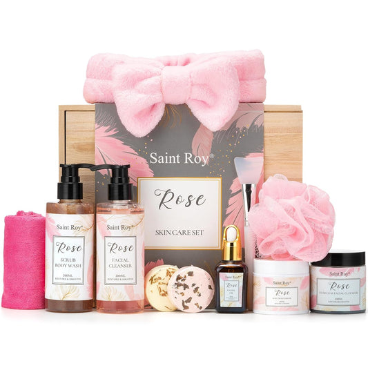 Facial Skin Care Set & Bath Spa Kit, Bath and Body At Home Spa Kit, Mothers Day Gifts Ideas, Spa Gifts for Women, Self-care Gift, Skin Care Collection