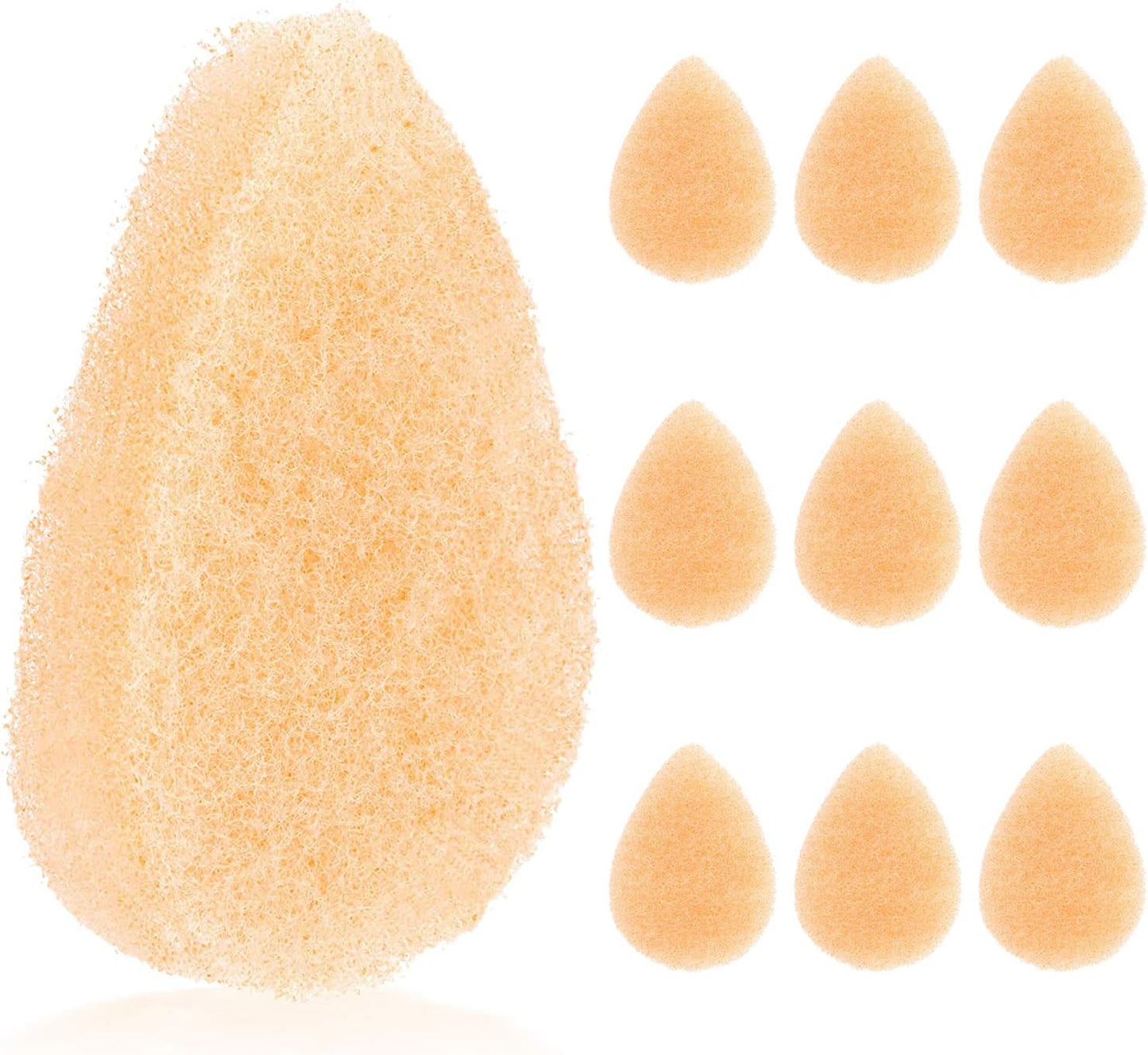 10 Pack Facial Sponge for Daily Cleansing and Gentle Exfoliating - Buff Style Exfoliating Pads for Removing Dead Skin, Dirt and Makeup - Reusable Puf, Made in The USA