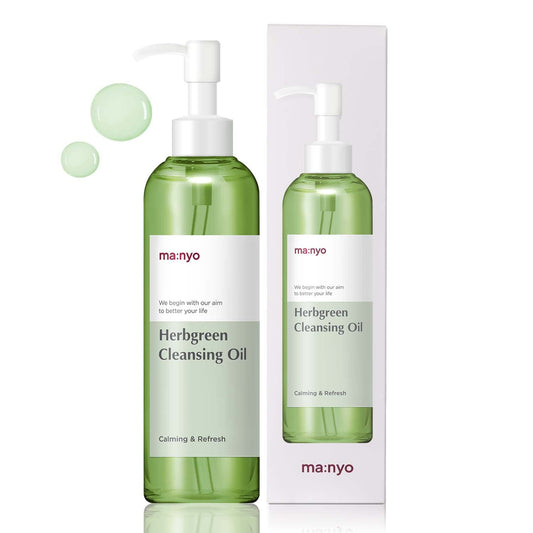 MANYO FACTORY Herb Green Cleansing Oil 6.7 fl oz (200ml) Korean Facial Cleanser, Daily Makeup Remover for Women, Effective Cleansing Without Clogging Pores, with Artemisa, Tea Tree
