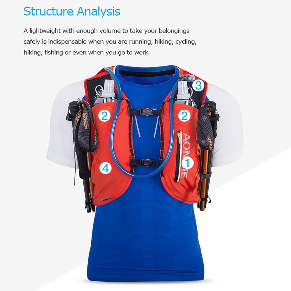 AONIJIE Running Hydration Vest 12L Large Capacity Reflective Hydration Backpack for Marathon Cycling