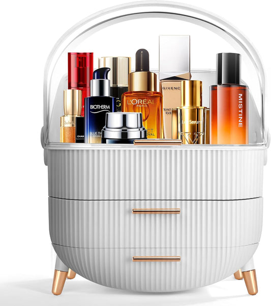 NLZFK Makeup Organizer for Vanity, Fabulous Skincare Organizer, Fit for Bathroom,Living room,Bedroom Countertop,College Dorm (White)