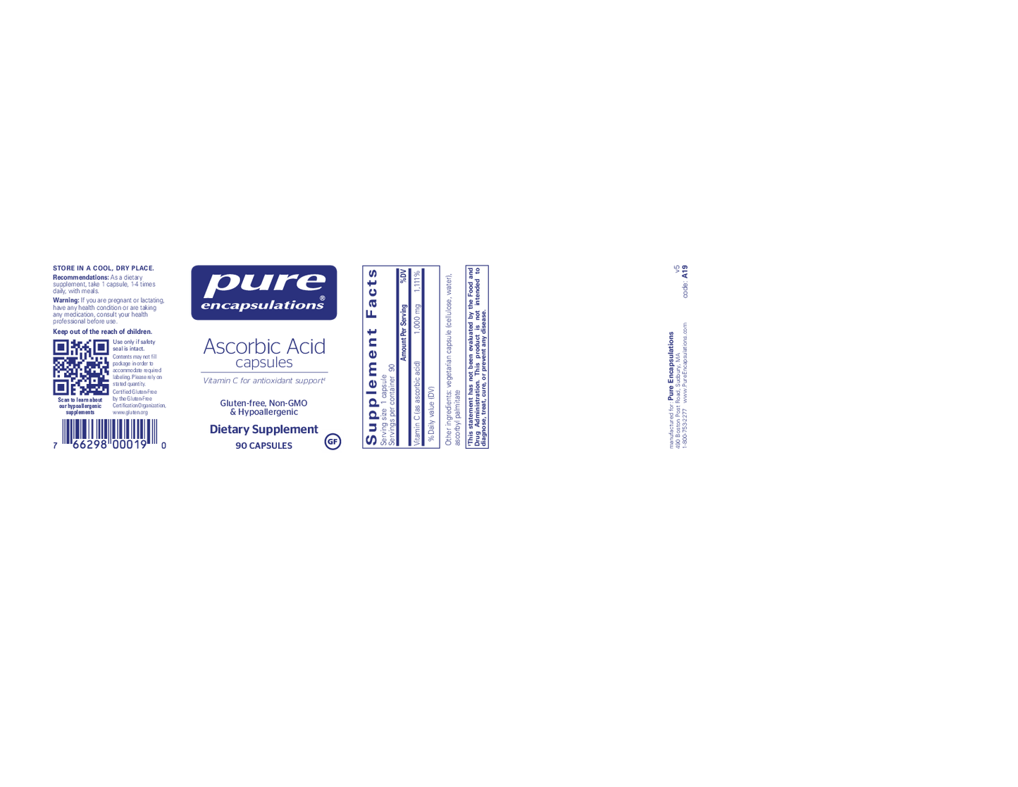 Pure Encapsulations Pure Ascorbic Acid