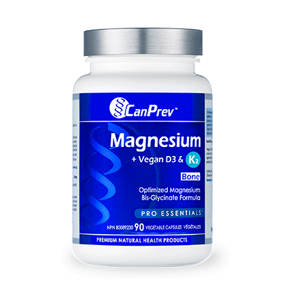 CanPrev Magnesium + Vegan D3 & K2 for Bone 90 Veg Caps