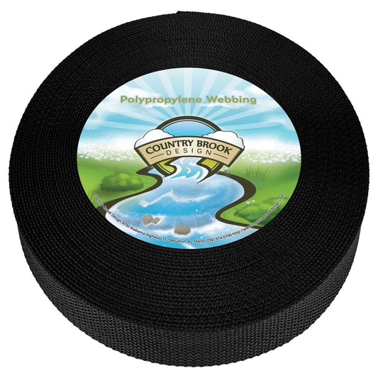 Country Brook Design® 3/4 Inch Black Heavy Polypro Webbing, 10 Yards
