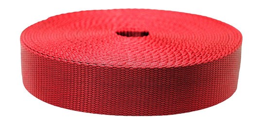 Strapworks 1 Inch X 10 Yard Flat Nylon Webbing Strap, Dark Red
